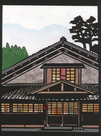 切り絵作品 16 古い建物 マイ切り絵作品集