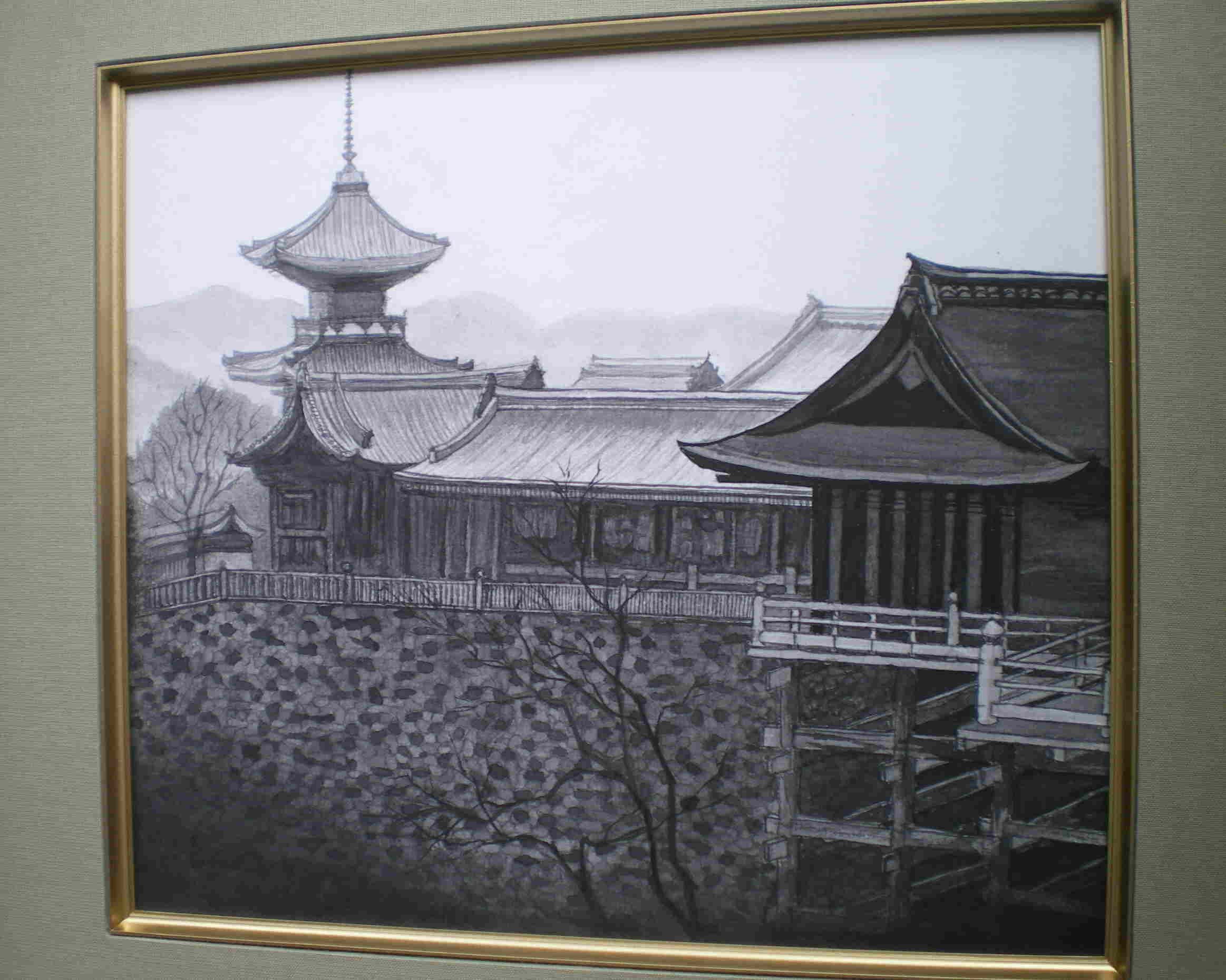 水墨画:その16:京都:清水寺 : 水母(クラゲ)さんの「お 水墨画:その16:京都:清水寺 : 水母(クラゲ)さんの「お