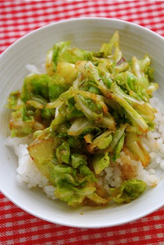 お醤油キャベツののっけ丼_e0110659_9102778.jpg