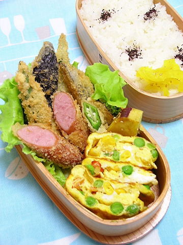 野菜のフライ弁当_b0171098_8445945.jpg