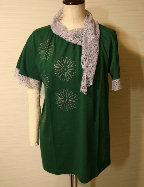 order made 160 ガーベラとレースカットソー_e0104046_1514228.jpg