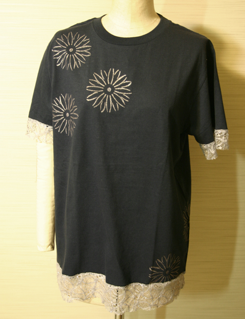 order made 162 ガーベラとレースのカットソー_e0104046_155712.jpg