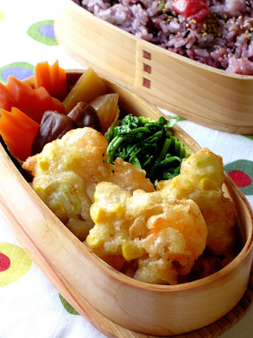 変わりかき揚げのお弁当_b0171098_7174825.jpg