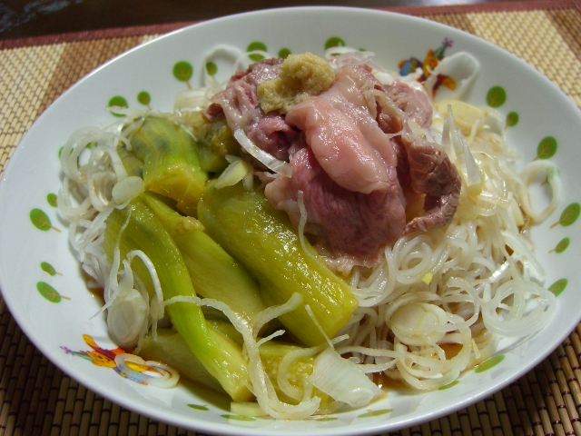 茄子と牛しゃぶの素麺 【和】_f0201488_22513418.jpg