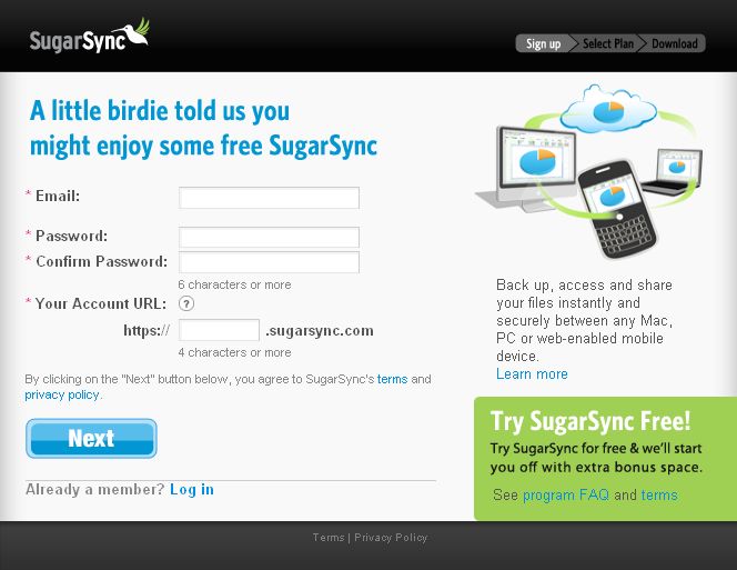 Dropbox の強力な対抗馬出現 SugarSync_c0025115_21242015.jpg