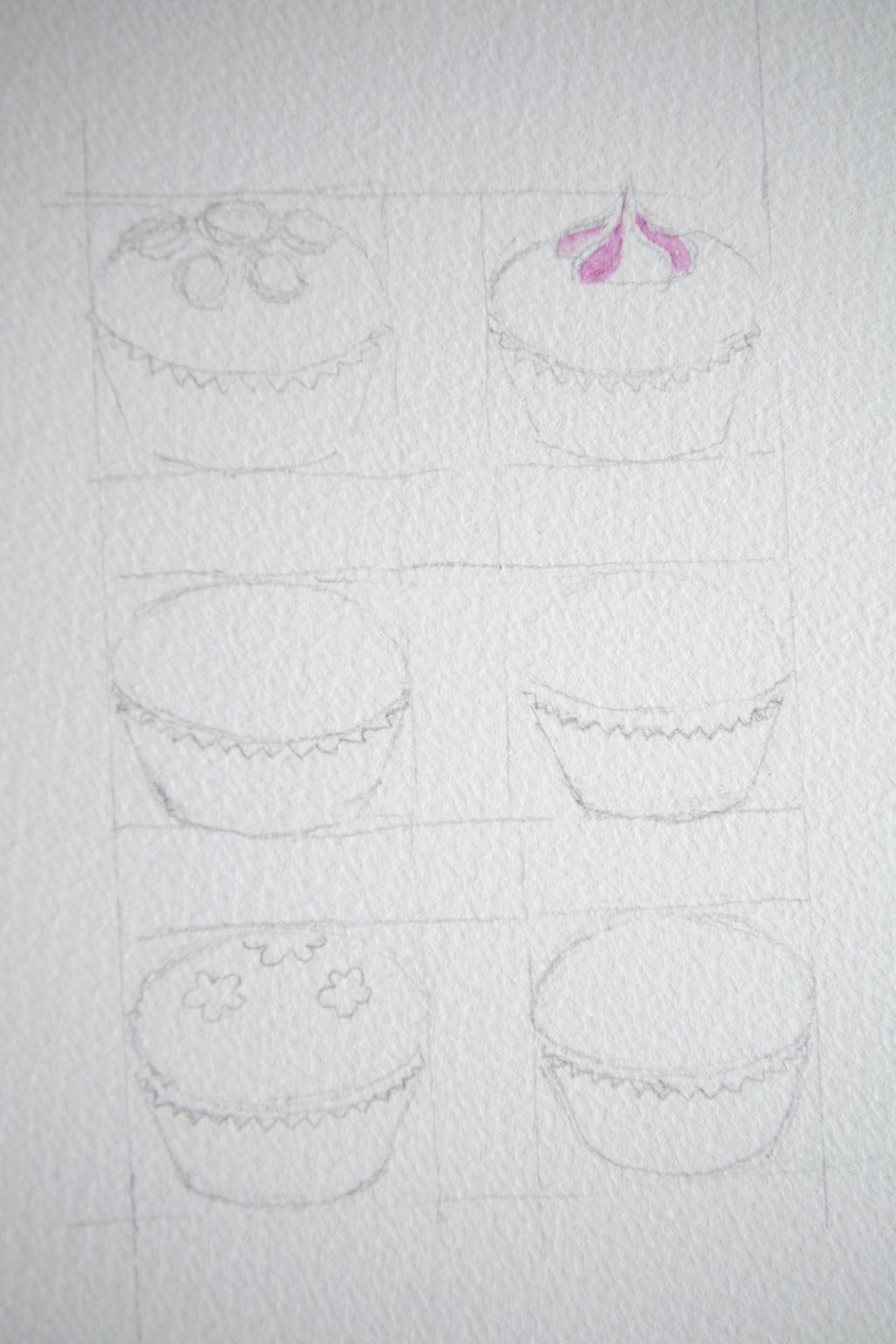 カップケーキ １ ｙｏｓｕｋｅ ｔａｎａｋａの水彩画の描き方