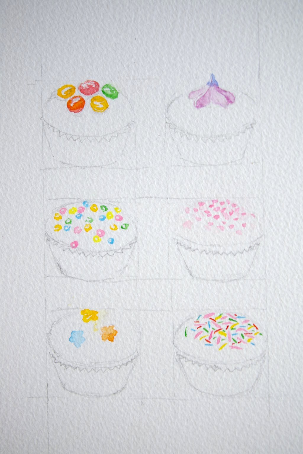 カップケーキ １ ｙｏｓｕｋｅ ｔａｎａｋａの水彩画の描き方