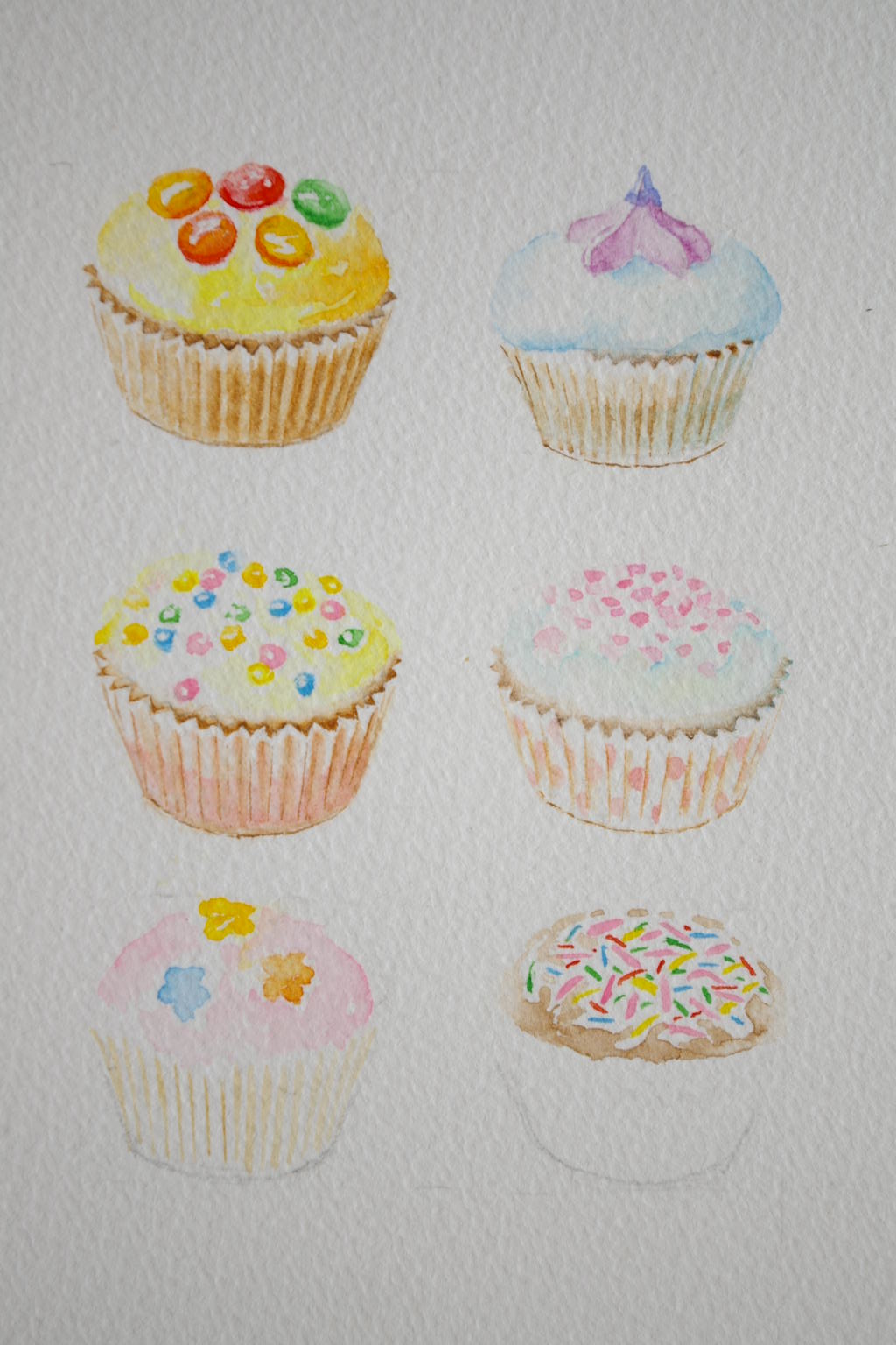カップケーキ ４ ｙｏｓｕｋｅ ｔａｎａｋａの水彩画の描き方