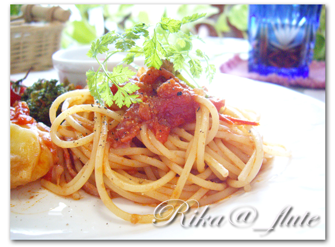 シンプルトマトパスタのワンプレート_c0103827_11534555.jpg