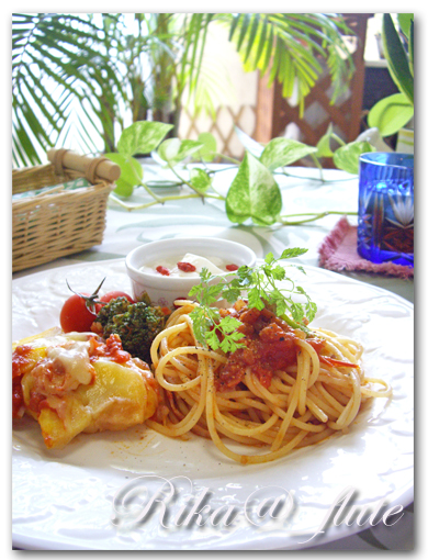 シンプルトマトパスタのワンプレート_c0103827_12245244.jpg
