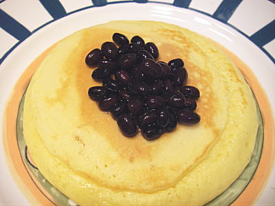 あずき煮たっぷりのふんわり簡単手作りホットケーキ レシピ付 Kajuの 今日のお料理 簡単レシピ
