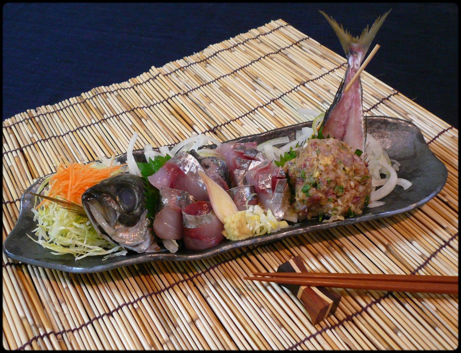 アジ刺しづくし 魚と野菜と私と和ノ香 アジ刺しづくし 魚と野菜と私と和ノ香