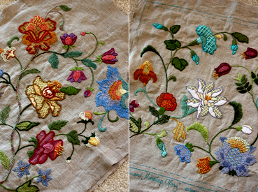 - お花のクッション - 【 crewel embroidery pillow 】_d0124248_174217.jpg