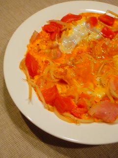 ムスメゴコロと・・・もやしとトマトのとろとろ卵とじ。_f0177295_8453797.jpg
