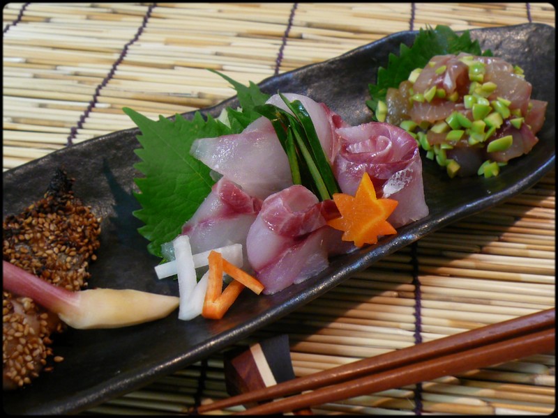 関イサキの三種盛り 魚と野菜と私と和ノ香