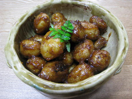 ジャガイモの味噌山椒からめ煮 お茶にしませんか