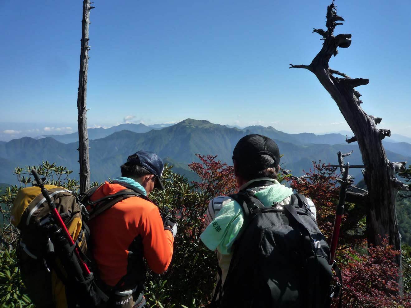 石鎚山　東陵コース　エントツ山さん達とバッタリ_b0124306_18374041.jpg