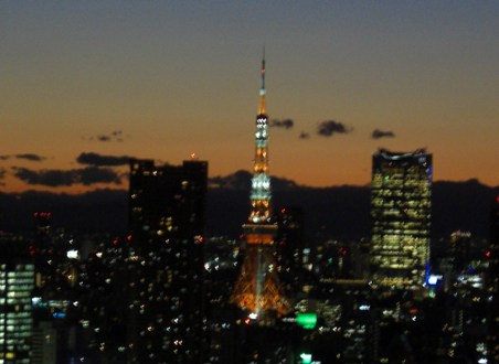 東京タワー　夕焼けと富士山と　時々ちぎれ雲_a0124065_192036100.jpg