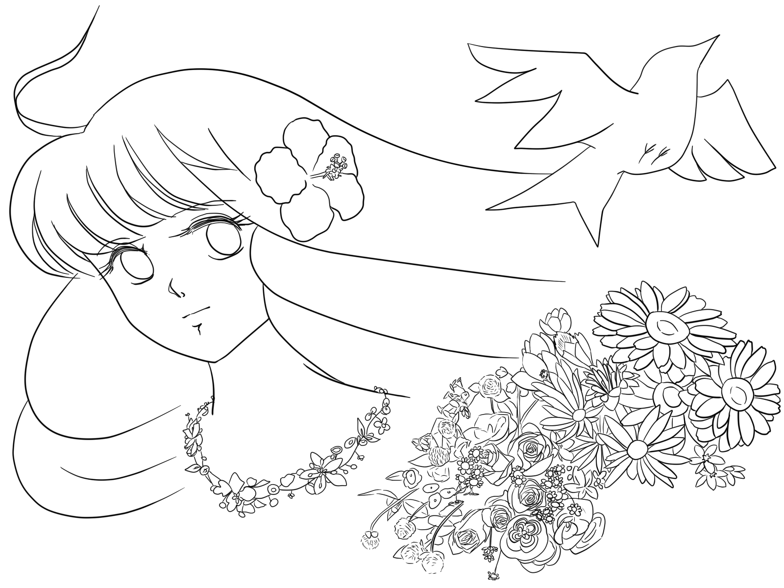 イラスト 水彩画用線画 けとにゃん ヴァレッタの休日 まったり気分をあなたに イラスト 水彩画用線画 けとにゃん ヴァレッタの休日 まったり気分をあなたに