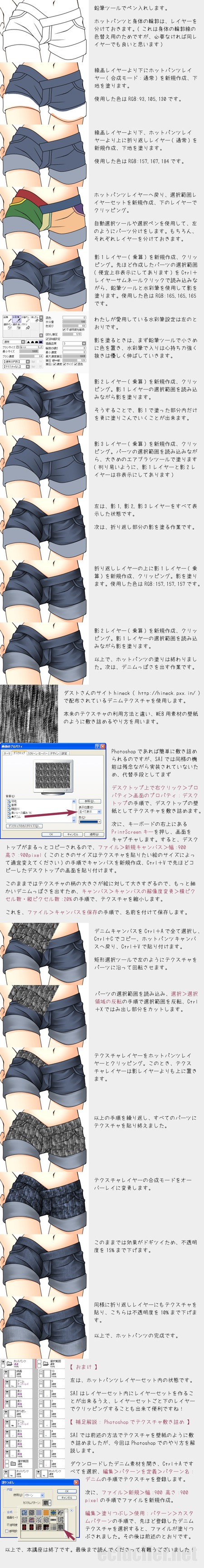 ジーンズの塗り方 Rossa Mouna