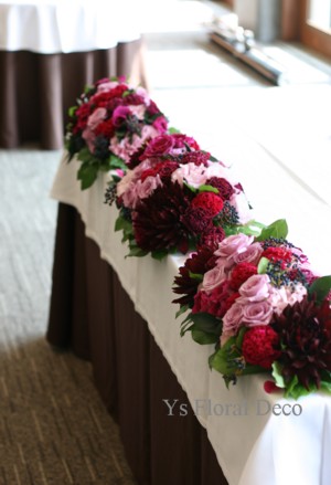 大人ピンクのブーケと装花_b0113510_23325064.jpg