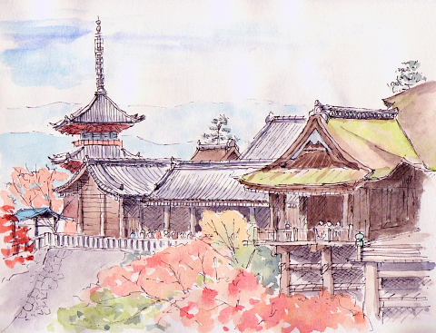 京都清水寺 Kenさんのお絵かきブログ