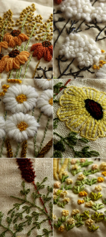 - 秋・冬用のお花のクッション -　【 crewel embroidery pillow 】 _d0124248_10145675.jpg