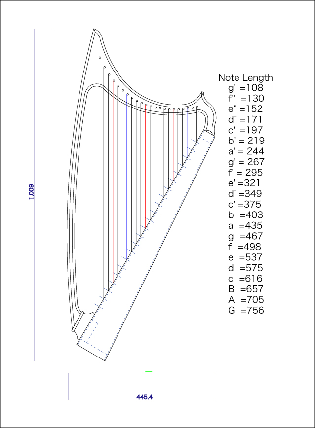 【楽器】ゴシック・ハープの図面　2枚目_e0064847_21545169.jpg