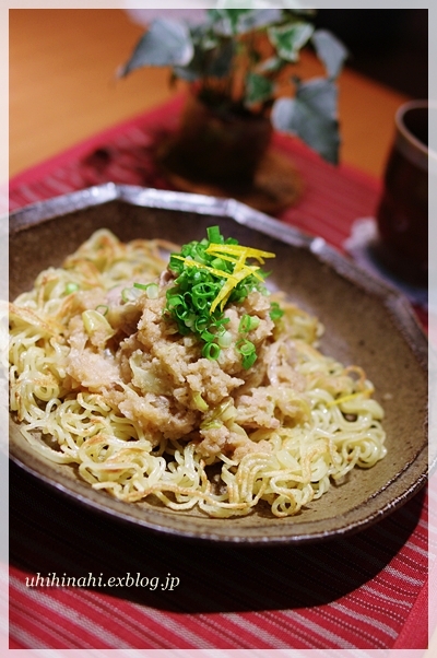 豚のおろし柚子ポン焼きそば うひひなまいにち