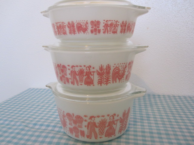 Pyrex Butterprint★ピンクアーミッシュ_e0171595_1257798.jpg