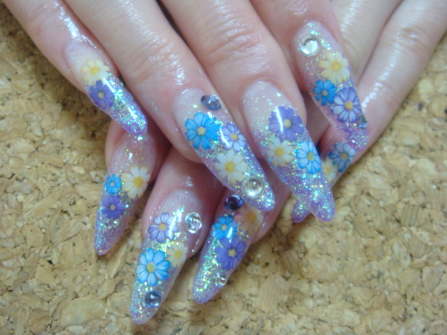 ロング押し花ネイル_a0145558_19133897.jpg