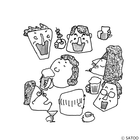 飲み会のイラスト サトゥーのイラストとデザイン よんぷりnews