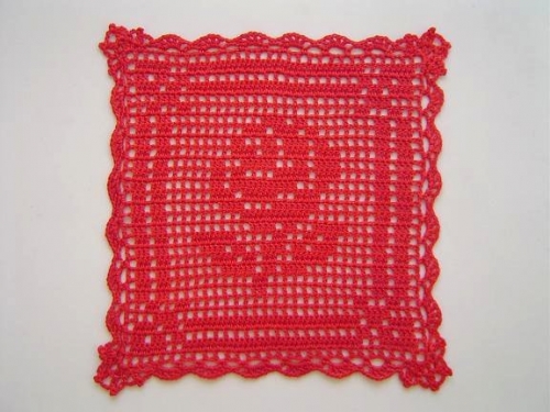 薔薇のドイリー（方眼編み・編み図付き・バラ） : Crochet a little