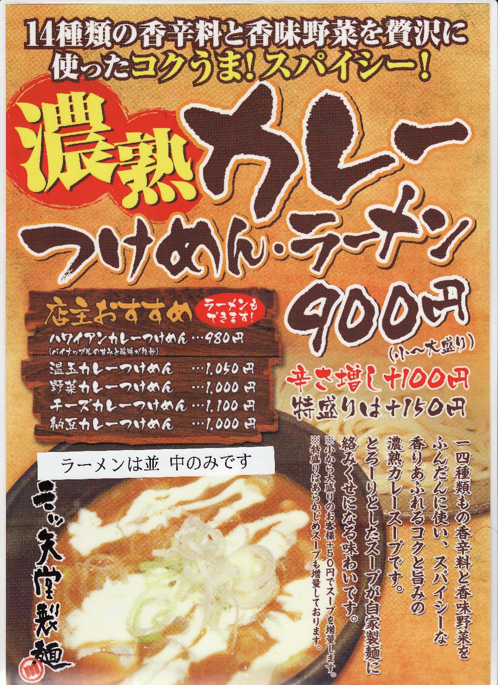 カレーラーメン&カレーつけ麺遂に登場!!!_e0173239_6231287.jpg