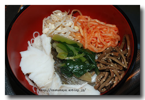 タラとナムルの韓国風ヘルシー煮麺.......... ダイエット・メニュー Up ☆_d0069838_1417376.jpg