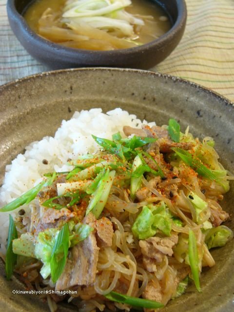 ちぇ(｀)з´)=３　　子供には不評　☆　ヘルシー豚丼♪_c0139375_1450870.jpg