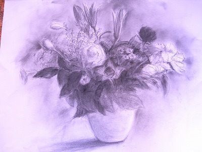 デッサン 花 1点物】花 鉛筆デッサン その他アート しろいろ 通販 10021626