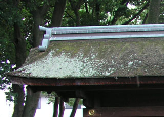 木造連子窓型蕃塀の桧皮葺き屋根 その2 蕃塀マニア 木造連子窓型蕃塀の桧皮葺き屋根 その2 蕃塀マニア