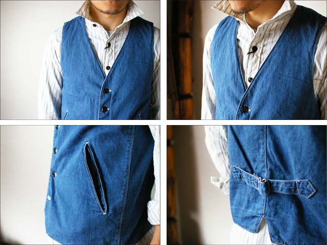 orslow [オアスロウ] VEST ジンバブエ light oz denim MEN\'S  _f0051306_16562869.jpg