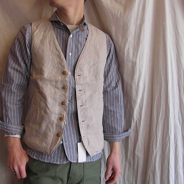 orSlow　『Denim Vest』と『Linen Vest』_c0181543_031144.jpg