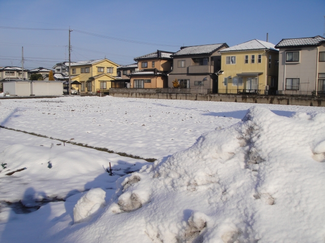 晴れ間の朝の残雪_c0108460_104509.jpg