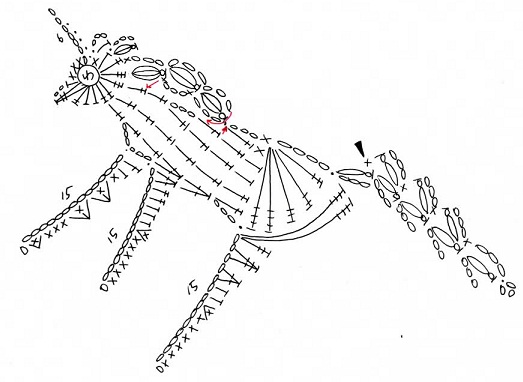 ユニコーンのモチーフ（編み図付き・一角獣･馬）_a0162133_19184931.jpg