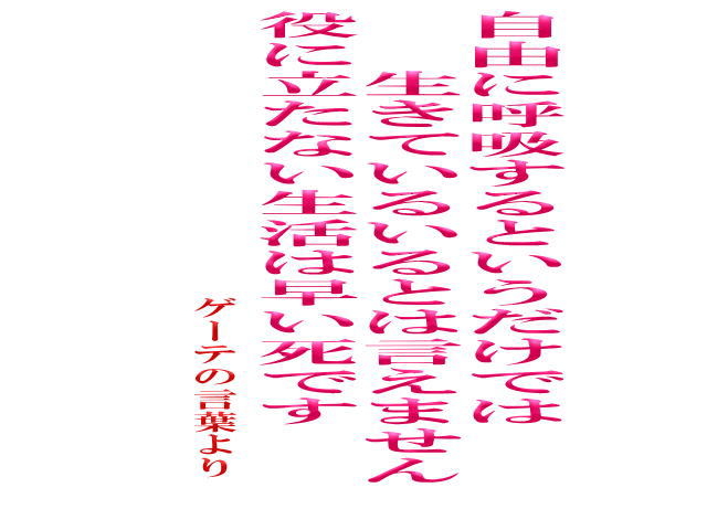 ゲーテの言葉より 励ます言葉を書いています 希望はチカラ 是永和夫のsite