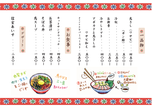 焼き鳥店メニューイラスト つらつらり 日々の楽描き 焼き鳥店メニューイラスト つらつらり 日々の楽描き