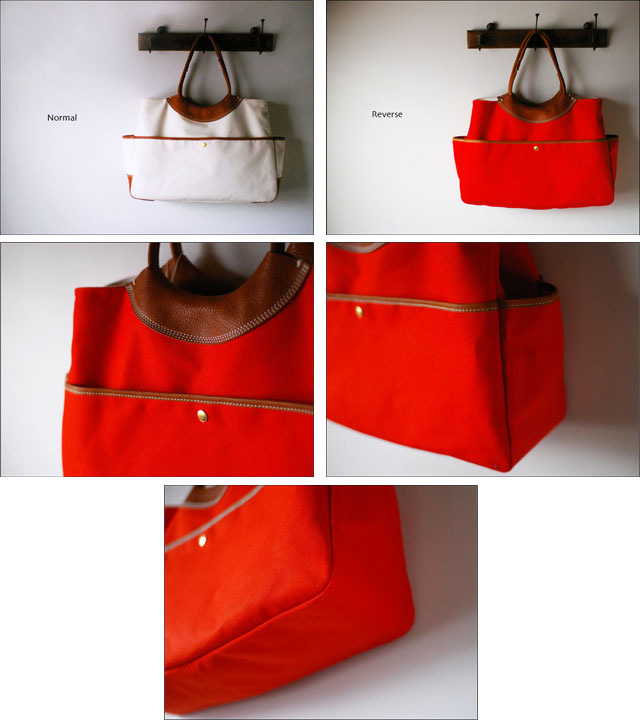 RHYTHM FOOTWEAR/RHYTHM ANOTHER DESIGNS [REVERSIBLE ROUND HANDLE TOTE BAG ]_f0051306_18135970.jpg