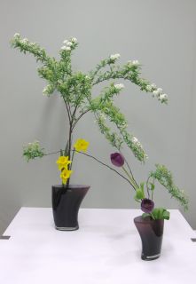 直線の構成 、複数花器で_c0165824_23212122.jpg