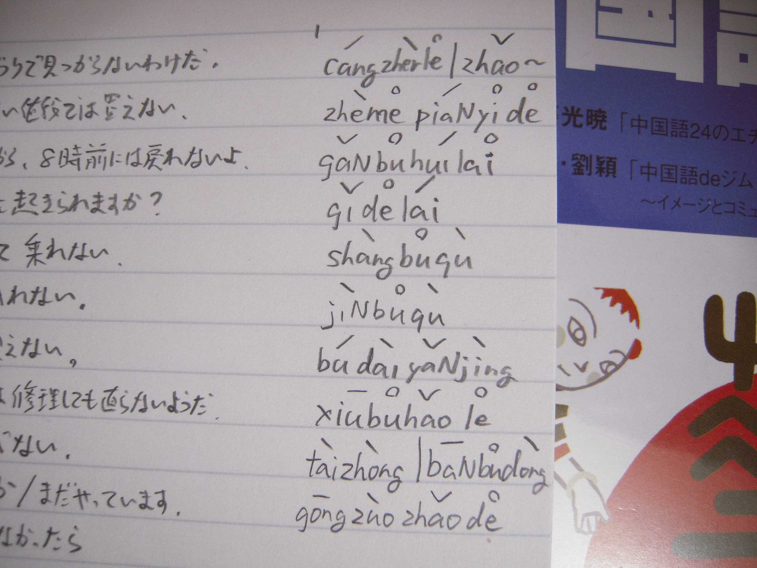 中国語のピンイン表記を勝手に改造する 3月6日 るもんが の外国語学習日記