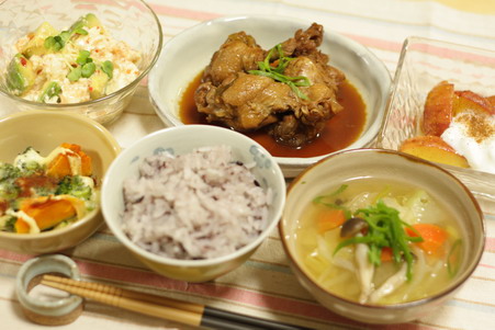 鶏肉の酸っぱ煮 ＆ アボカドと豆腐のエスニックサラダ_d0148610_2312651.jpg