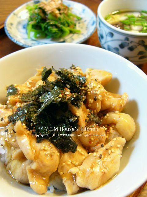 安っ　(*ｃ_,*)　あっさりチキンの照り焼き丼　と　献立♪_c0139375_1593990.jpg