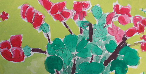 ロシアの花柄のテーブルクロス こんなふうに描かれたがっている アトリエ10美術研究所 Annex ロシアの花柄のテーブルクロス こんなふうに描かれたがっている アトリエ10美術研究所 Annex
